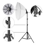 Kit Luz Continua Softbox Octa70c Branco Com Tripé Iluminação