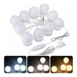 Kit Luz Espelho Maquiagem Camarim 10 Lâmpadas Led 3 Cores