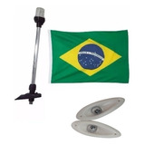 Kit Luz Mastro Alcançado 40cm Led Olho De Tubarao Bandeira