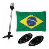 Kit Luz Mastro Alcançado 40cm Led Olho De Tubarão Bandeira