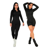 Kit Macacão Longo E Macaquinho Shorts Feminino Virginia