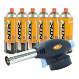Kit Maçarico Portátil Com Controle Chama Globalmix + 6 Refil