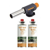 Kit Maçarico Portátil Controle De Chama + 2 Refil Globalmix