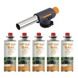 Kit Maçarico Portátil Controle De Chama + 6 Refil Globalmix