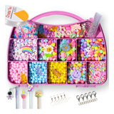 Kit Maleta De Miçangas Coloridas Pulseira Infantil 2200 Pçs