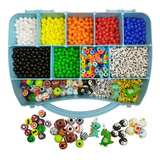 Kit Maleta Meninos Miçangas Artesanato 2000 Peças + Brinde
