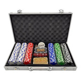 Kit Maleta Para Jogar Poker Com 300 Fichas Sem Numeração