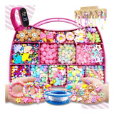 Kit Maleta Pote Para Fazer Colar E Pulseira Infantil 