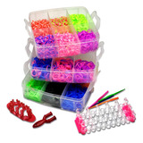 Kit Maleta Tear 4000 Elásticos Loom Band Pulseira - Completo