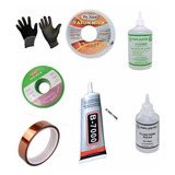 Kit Malha Dessold Fluxo Cola B7000 Fio Solda Kapton No Clean