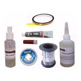 Kit Malha Dessold Fluxo No Clean Cola B7000 Fio Solda Kapton