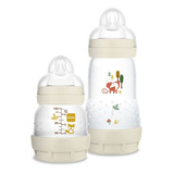 Kit Mamadeira Mam Anti Bico Silicone Easy Start Fluxo Lento E Médio Bege 390cc