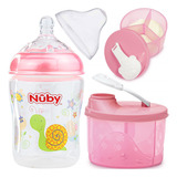 Kit Mamadeira + Porta Leite Pó-imita Seio Peito Antiasfixia 