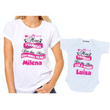 Kit Mamãe E Filha Meu Primeiro Dia Das Mães Camiseta E Body