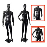 Kit Manequim Casal Bombado + Fitness Preto Semi-brilhante 