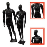 Kit Manequim Masculino Bombado + Feminina Pose Preto Vitrini