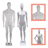 Kit Manequim Masculino/feminino Casal Branco Completo + Base
