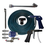 Kit Mangueira Compressor De Ar 1/4 Com Bico Encher Pneu Hdfl