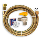 Kit Mangueira De Gás Universal Aço 1,2m Fogão Cooktop Gn Glp
