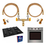 Kit Mangueiras Cobre 1,20mt Instalação Cooktop Forno Gás Gn