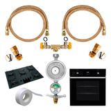 Kit Mangueiras Cobre 80cm Instalação Cooktop Forno Gás Glp