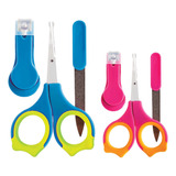 Kit Manicure Bebe Infantil Com Estojo Cortador Tesoura Lixa