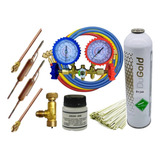 Kit Manifold + Filtro + União Schrader + R134 + Solda + Valv