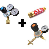 Kit Manômetro Regulador De Pressão Oxigênio + Glp 13+válvula
