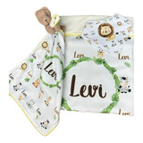Kit Manta 100x80 , Naninha, Babador Necessarie Personalizado