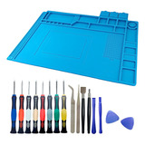 Kit Manta Antiestática 45x30cm Chaves De Precisão 16 Peças