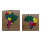 Kit Mapa Do Brasil + Mapa Da América Do Sul - Promoção