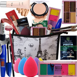 Kit Maquiagem Barata De Qualidade Base Facial + Bolsa Brinde