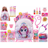 Kit Maquiagem Infantil Com Mochila Completo Mp135 + Brindes