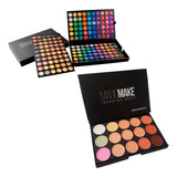 Kit Maquiagem Paleta 180 + Paleta 15 Cores Base E Corretivo Tom Nude