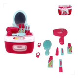 Kit Maquiagem Penteadeira Cabelereira Brinquedo Infantil 