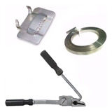 Kit Máquina Catraca P/ Cintar Poste Fita Fecho 3/4 Polegada