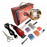 Kit Maquina De Tosa Aparadora Profissional P/ Cachorro Pets Cor Vermelha