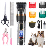 Kit Máquina De Tosa Recarregável Usb Para Cães E Gatos Preto