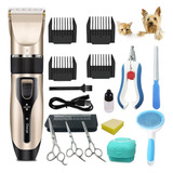 Kit Maquina Tosa Tesouras Alicate Escova Banho Escova Pelos