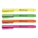 Kit Marca Texto Grifpen Faber-castell 4 Cores Neon Cor Kit 4 Cores Neon