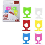 Kit Marcador Colorido De Taças E Copos Em Silicone P/ Drinks