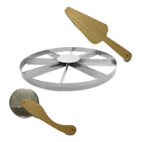 Kit Marcador E Cortador E Pegador De Pizza 35 Cm 8 Pedaços