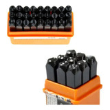 Kit Marcador Punção Alfanumérico 36 Peças 4mm Letras/números