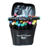 Kit Marcadores Coloridos Ponta Dupla 40 Cores Cor Do Exterior Branco