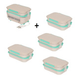 Kit Marmita Elétrica Bivolt Light/saladeira + 4 Refil Potes