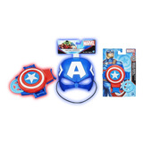 Kit Mascara Capitão América + Escudo Lança Discos - Hasbro