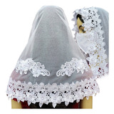 Kit Máscara E Veu Ccb 3d Renda Flores Sobrepostas C/ Aplique
