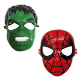Kit Mascara Homem Aranha+hulk Infantil Heróis Envio Imediato