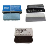 Kit Massa Pedra Polimento Azul Branca Marrom Aluminio Inox