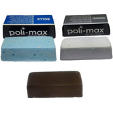 Kit Massa Pedra Polimento Azul Branca Marrom Aluminio Inox